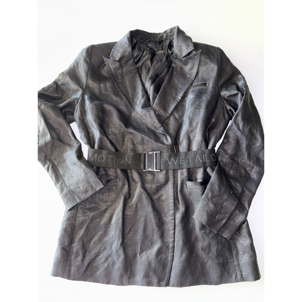 Beate Heymann Streetcouture Style‎ 85-A Belted Linen Blazer Jacket Women's US 10